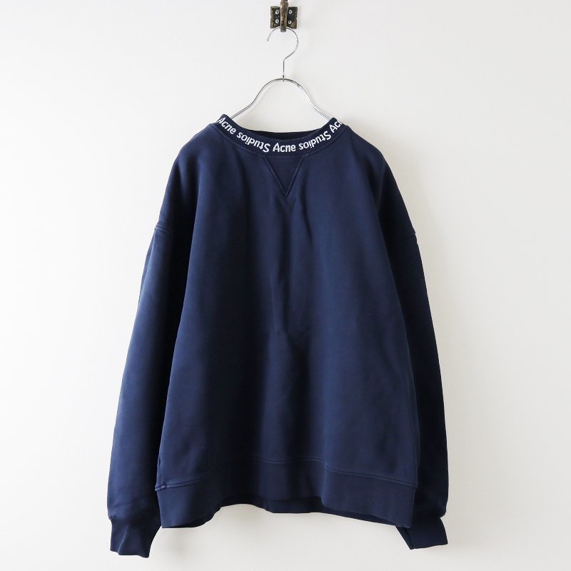  Acne s Today oz Acne Studios neck Logo sweat pull over XS/ navy tops mok neck [2400013664455]