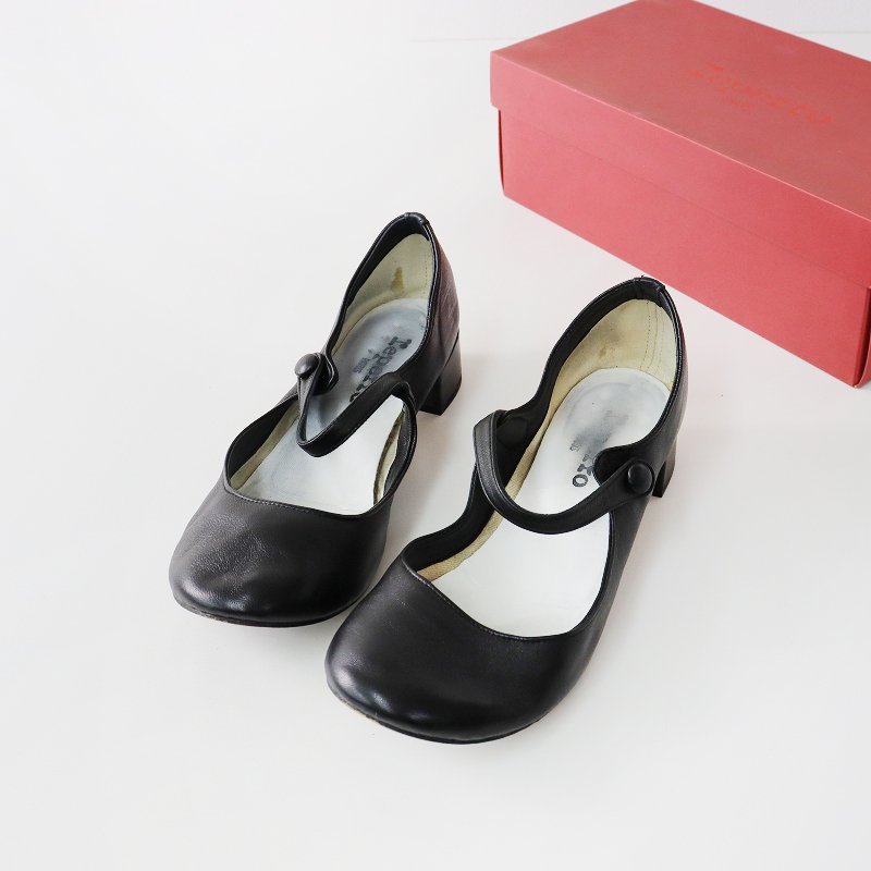 レペット repetto BELLINDA ベリンダ レザー ワンストラップ シューズ 38/ブラック 靴【2400013642019】_画像1