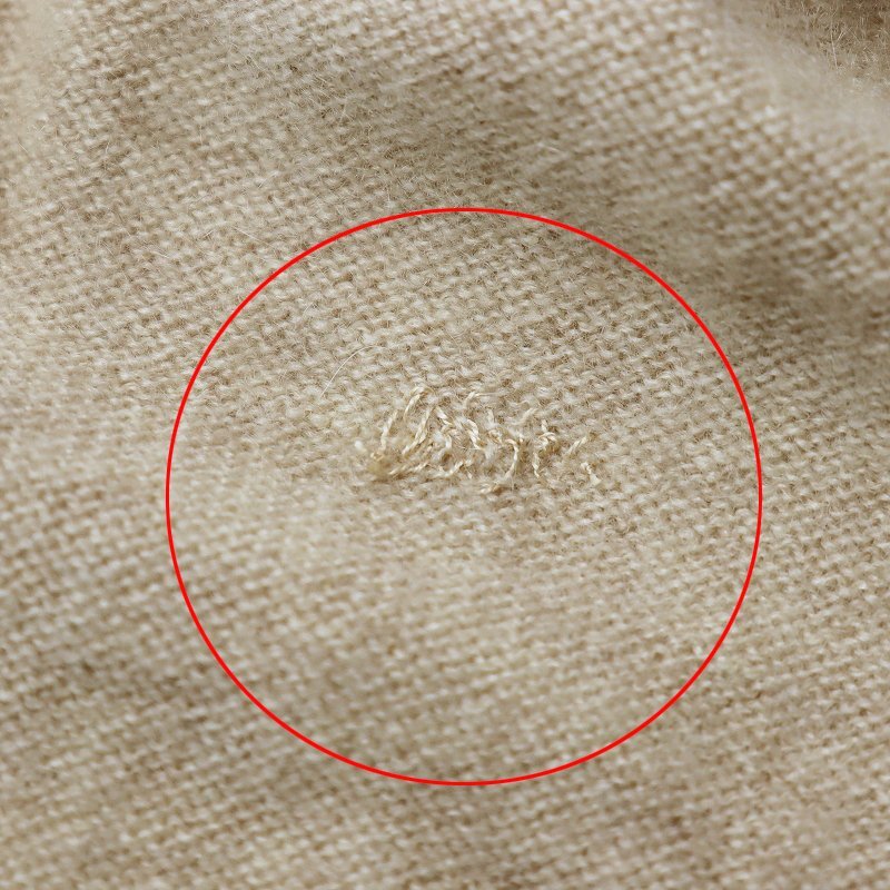 temi Lee DEMYLEE wool knitted low b cardigan S/ beige long feather weave [2400013657960]