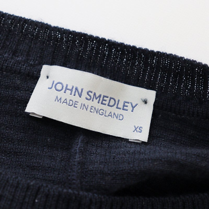 ジョンスメドレー JOHN SMEDLEY ウール リブニットプルオーバー XS/ネイビー トップス【2400013667876】_画像8