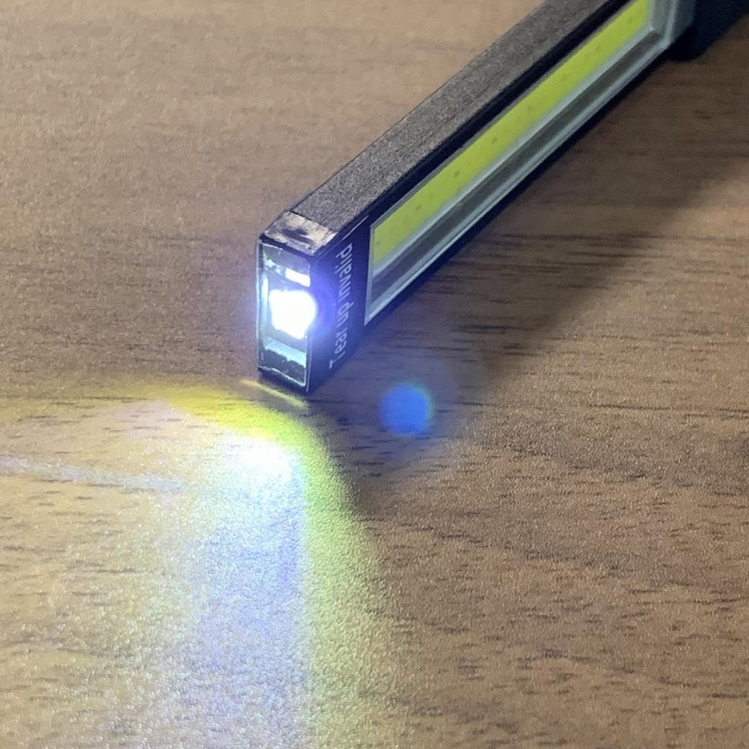 ２個 マグネット搭載 LED 作業灯 ワークライト 強力COBライト USB充電 防水 DIY 軽量_画像7