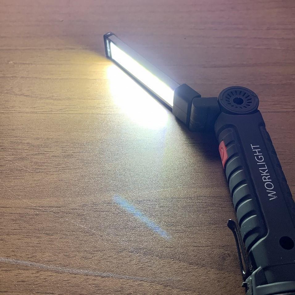 ２個 マグネット搭載 LED 作業灯 ワークライト 強力COBライト USB充電 防水 DIY 軽量_画像1