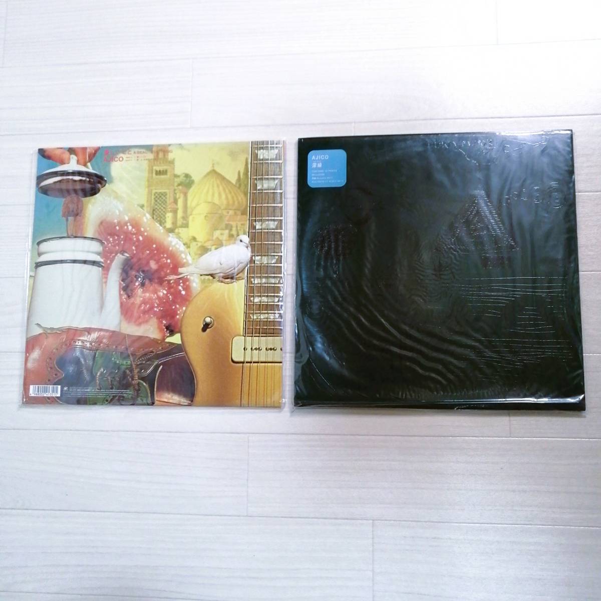 AJICO ① レコード 2セット 3枚 深緑・A BEAUTIFUL THING グッズ 浅井健一 BLANKEY JET CITY_画像1