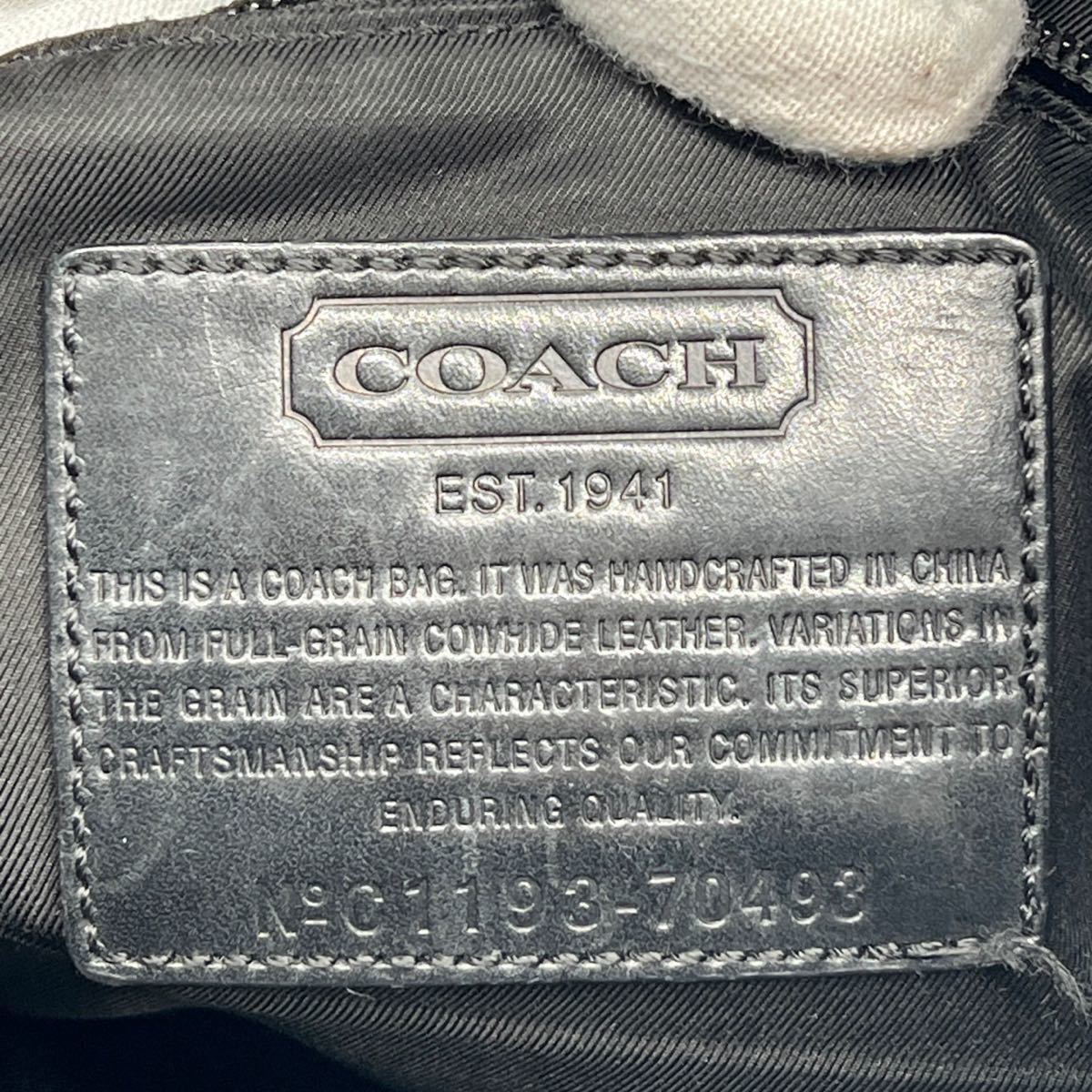 1円 ◆人気◆ COACH コーチ 2way レザー トートバッグ ショルダーバッグ ブラック 大容量 A4可 メンズ ユニセックス ビジネス_画像7