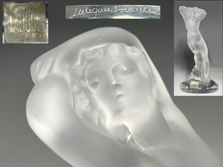 【瑞】 LALIQUE ラリック クリスタル オブジェ 裸婦　置物　高：２４ｃｍ_画像1