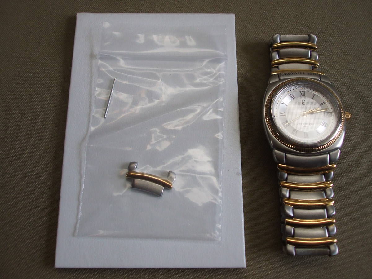 30年前購入 動作良好【電池交換済み】CERRUTI 1881 腕時計 スイス製 / 風防：サファイアガラス / 50m防水 / オリジナルケース付属品 全完備_画像4