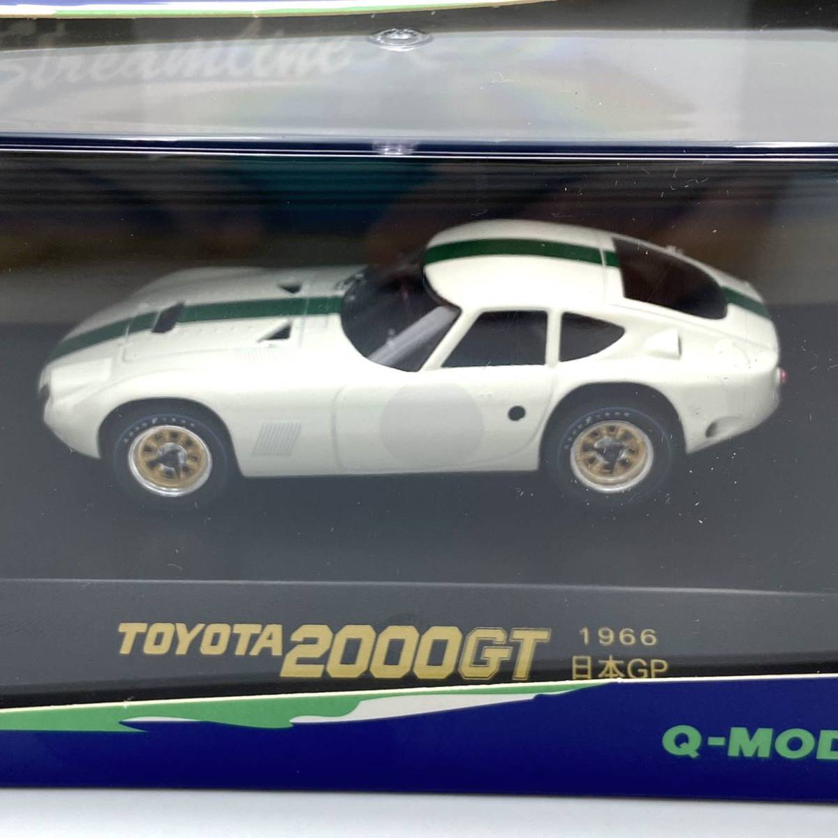 未展示 絶版 Q-MODEL トヨタ 2000GT 1966 日本GP グリーンストライプ 福沢号 練習仕様 1/43 ミニカー 希少_画像2