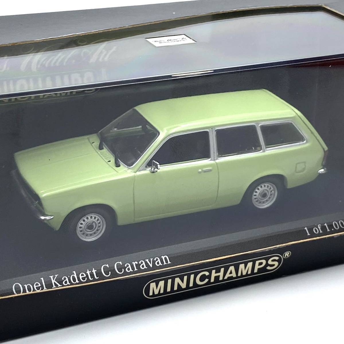 未展示 絶版 MINICHAMPS ミニチャンプス1/43 Opel Kadett C Caravan オペル カデット C キャラバン グリーン 1008台限定 ミニカー 希少_画像3