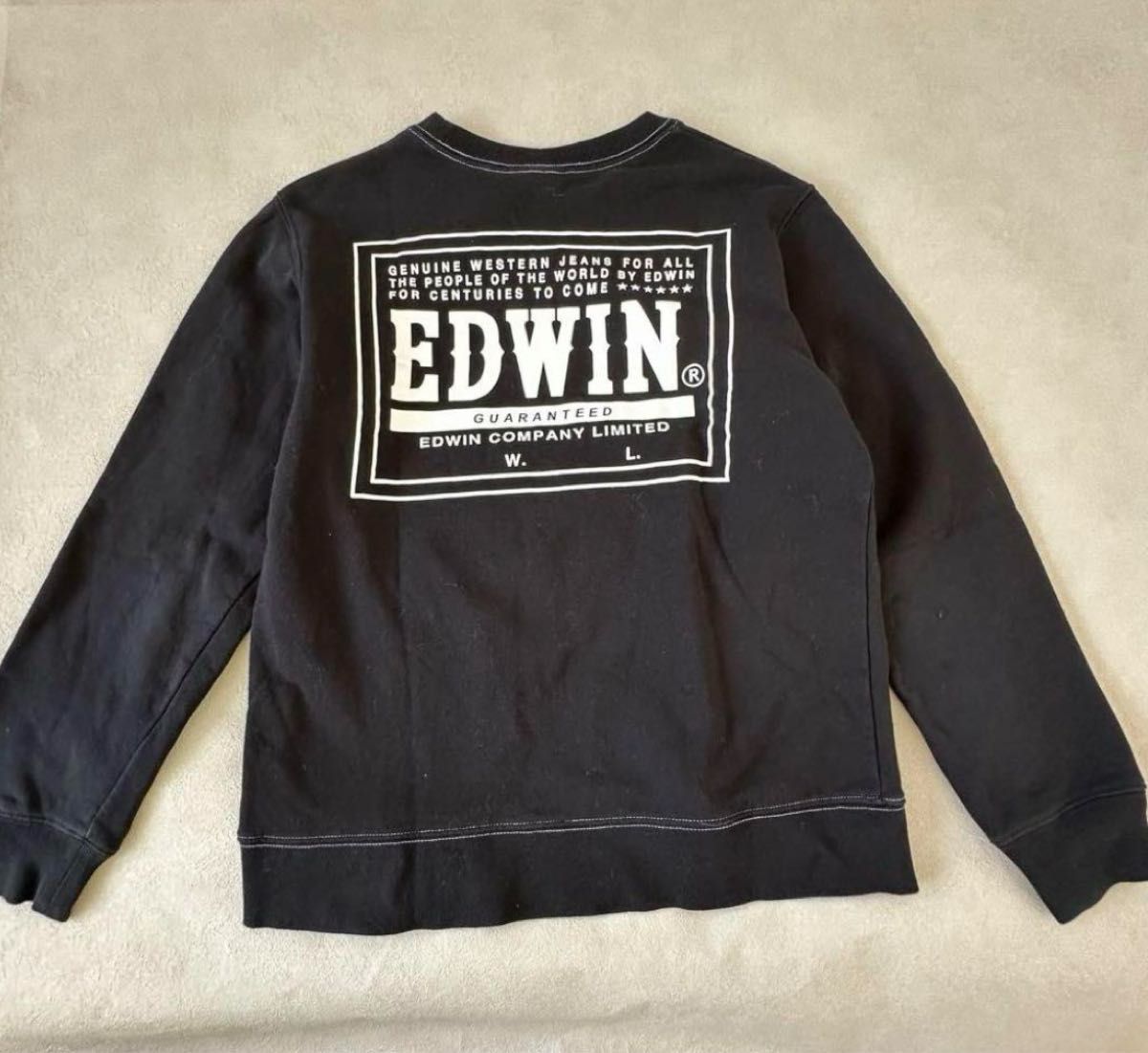 EDWIN エドウィン  キッズ ロゴトレーナー 160 ブラック