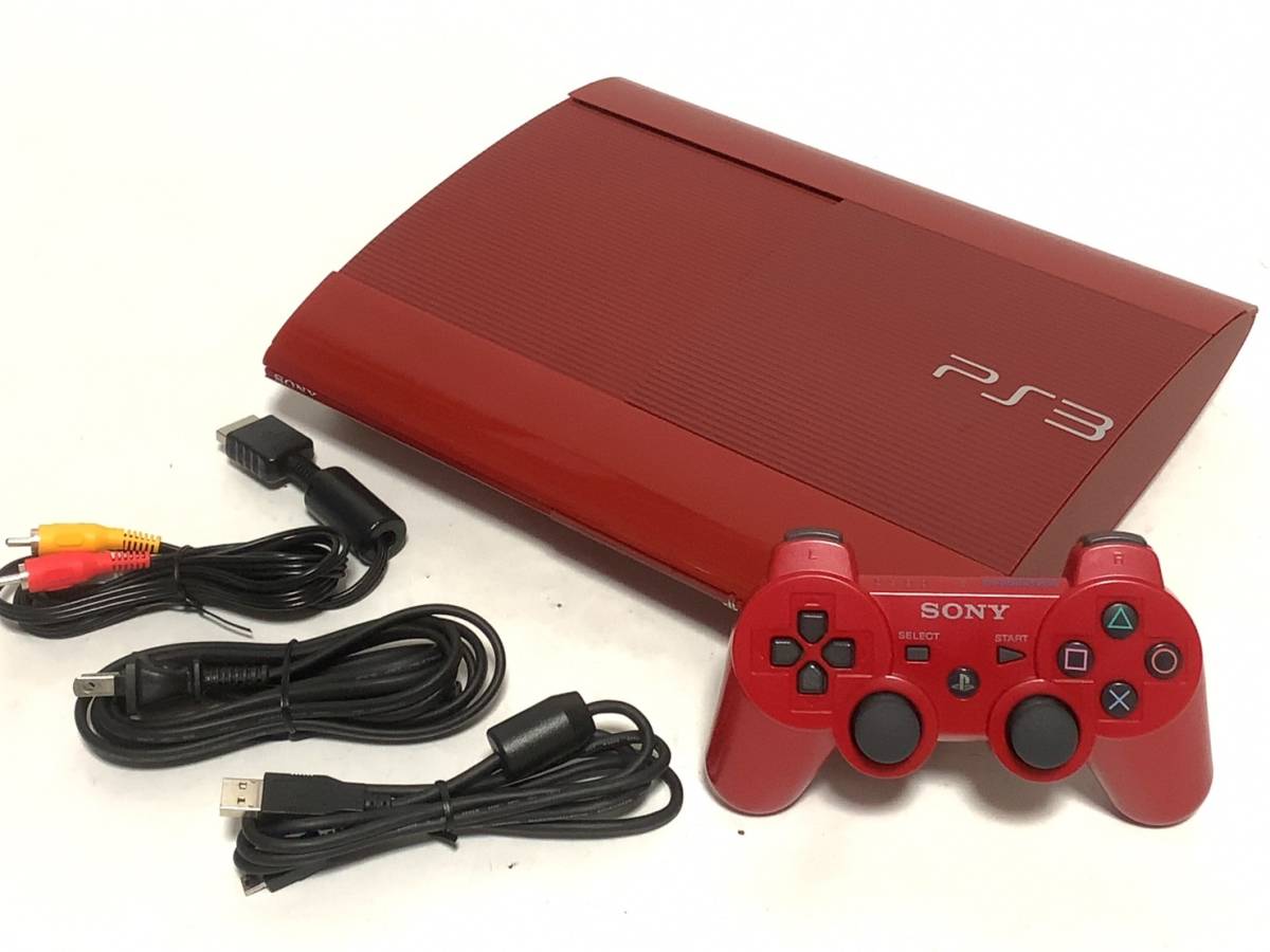 SONY PlayStation 3 CECH-4000B GA 本体 ガーネット・レッド 250GB FW 4.90 PS3 プレステ 3 プレイステーション 封印シールあり 動作確認済