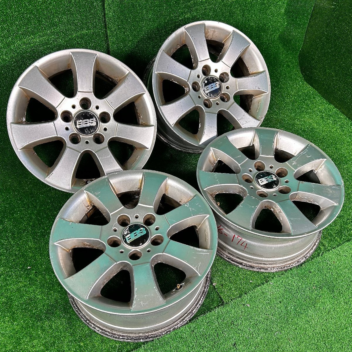 16×7j 5h ＋34 120 BBS RD 345 BMW 純正 OP 希少 オプション アルミ ホイール ホイル 16 インチ in 5穴 pcd 4本 菅16-174_画像1