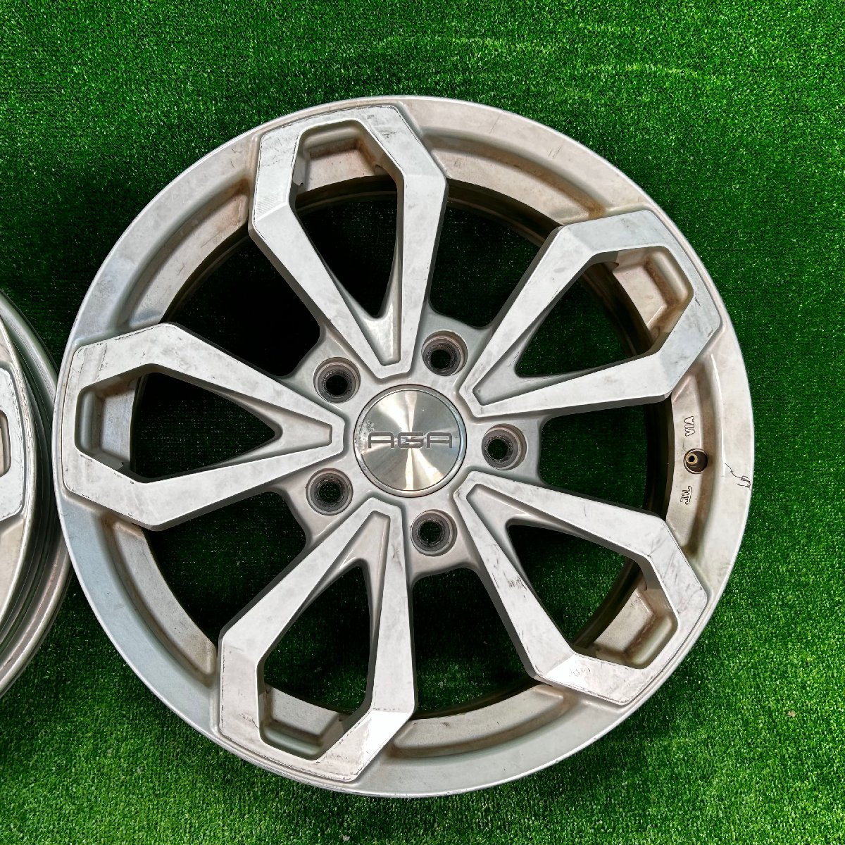 17×7.5j 5h ＋53 130 AGA TAG ライゼン1 ポルシェ VW トゥアレグ 等 アルミ ホイール ホイル 17 インチ in 5穴 pcd 4本 菅17-198_画像4