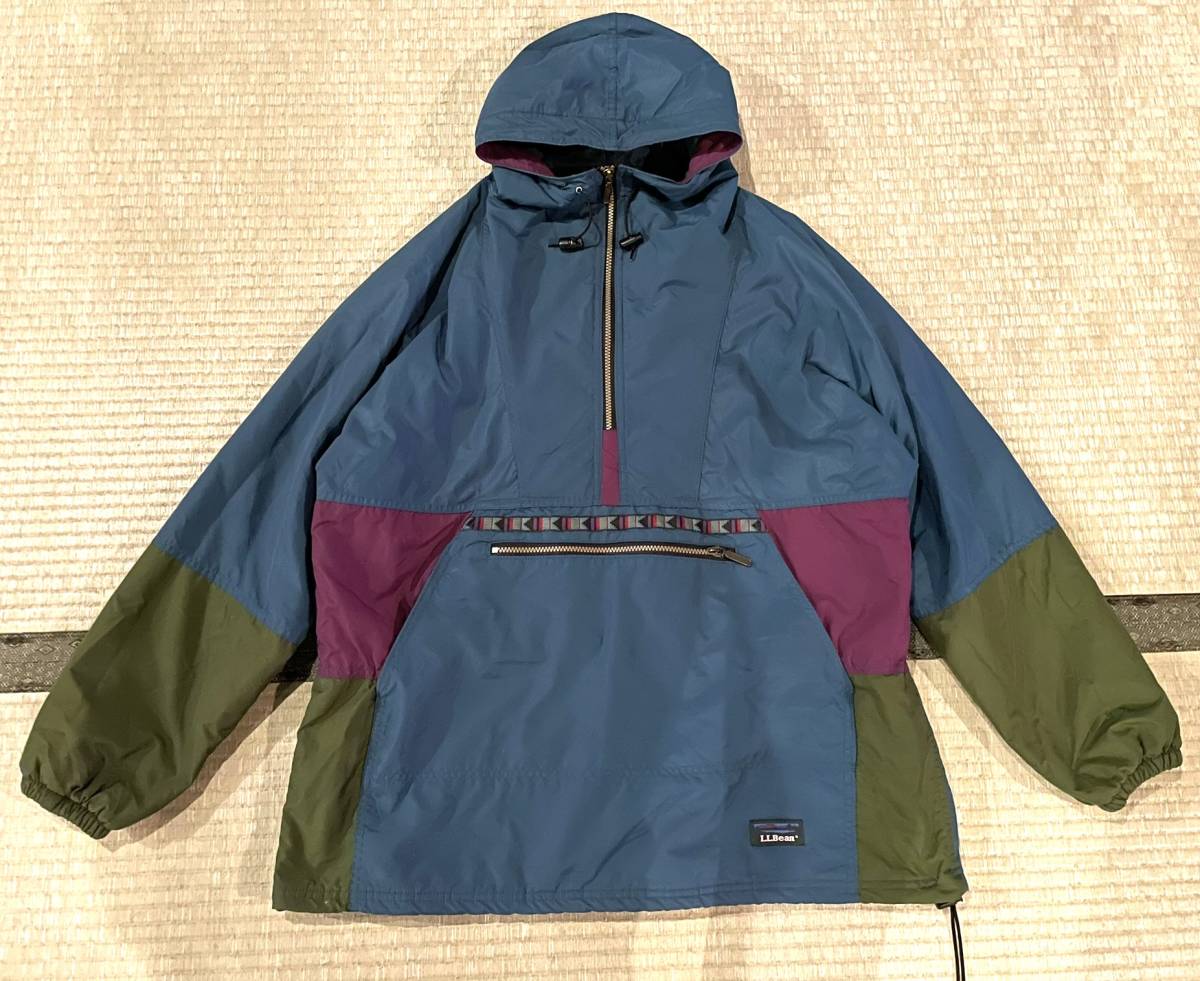 希少 L.L.BEAN エルエルビーン 80s 90s シンサレート 中綿 チロリアンアノラックパーカー プルオーバー フーデッドジャケット L 美品 USA製_画像2