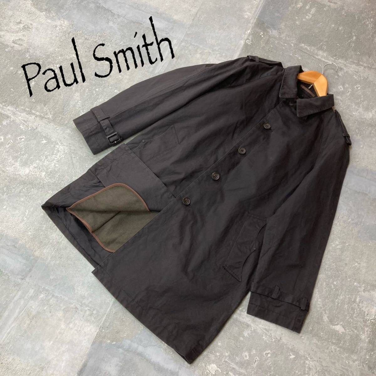 Paul Smith/ポールスミス　ステンカラーコート　コート ロングコート ブラック 黒 ライナー付き メンズ L　トレンチコート　2 ｃ6373 E15