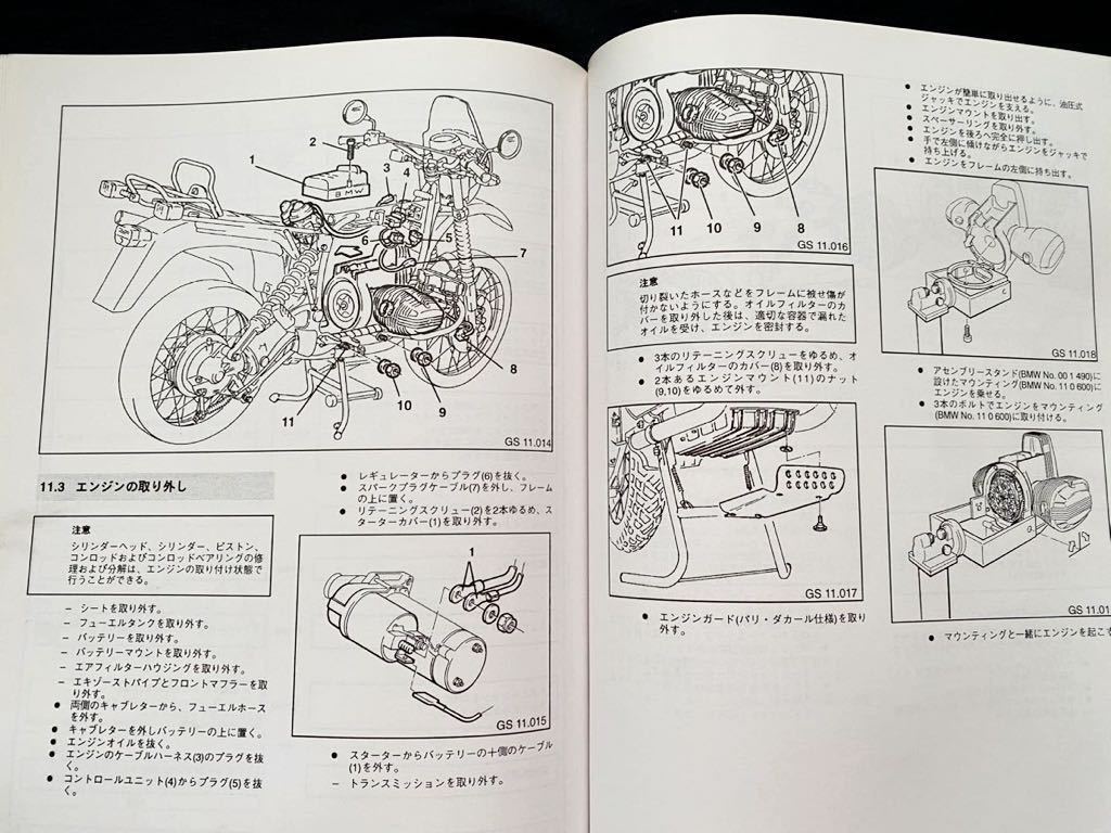 送料込み BMW Japan 純正 日本語 リペアマニュアル サービスマニュアル R80GS R100GS/PD R100R (テクニカルデータ R65 R80/RT R100/RT/RS)_画像4