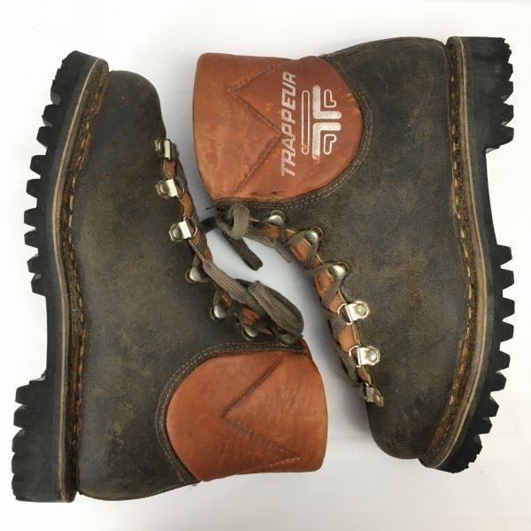 80s-90sビンテージ★TRAPPEUR/トラッパー　登山　本革トレッキングブーツ　サイズ6　24.5程度　ダークブラウン　Vintage/boots 管No.WZG139