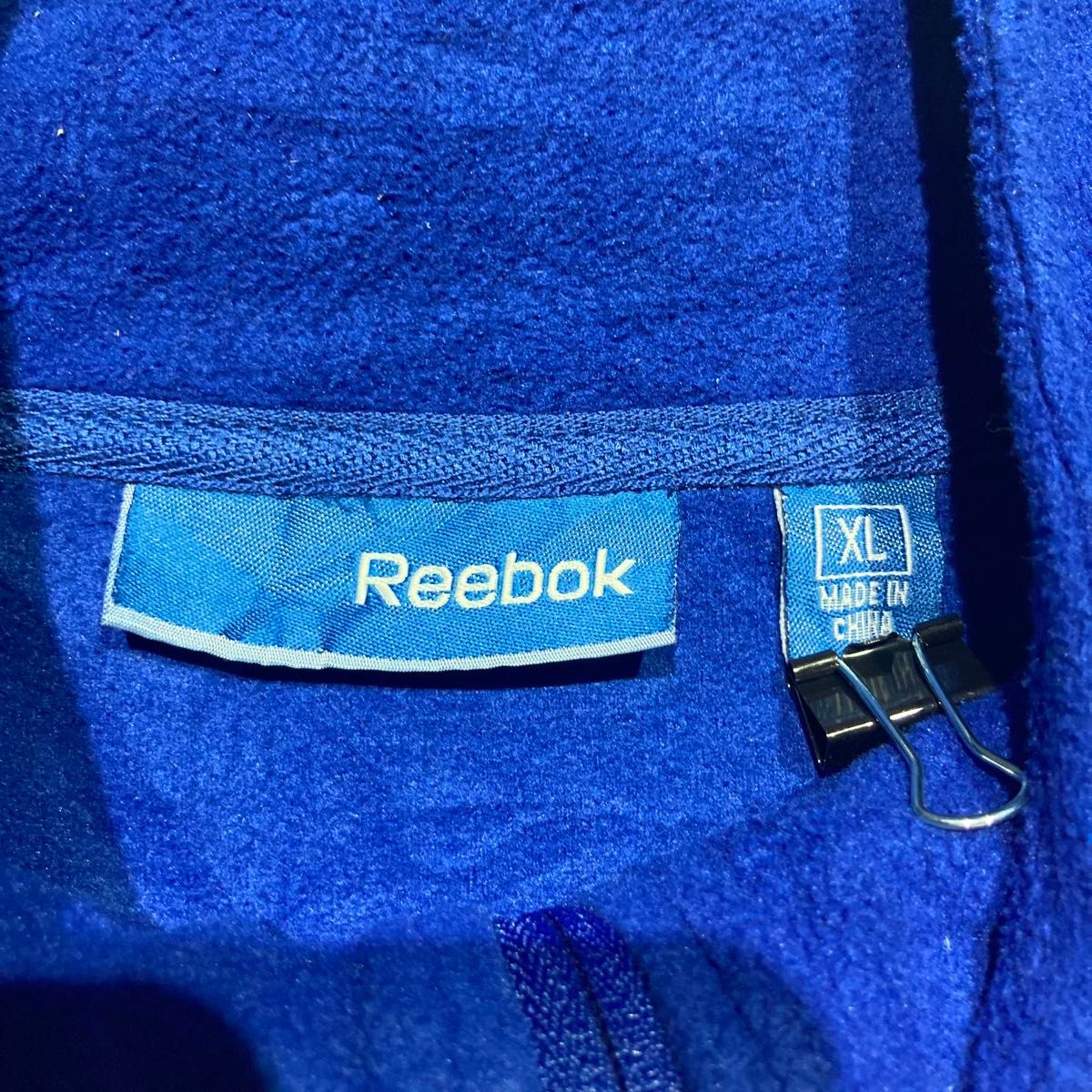 【古着】00s Reebok リーボック フリースジャケット フルジップ オーバーサイズ 無印 usa古着 ブルー XL
