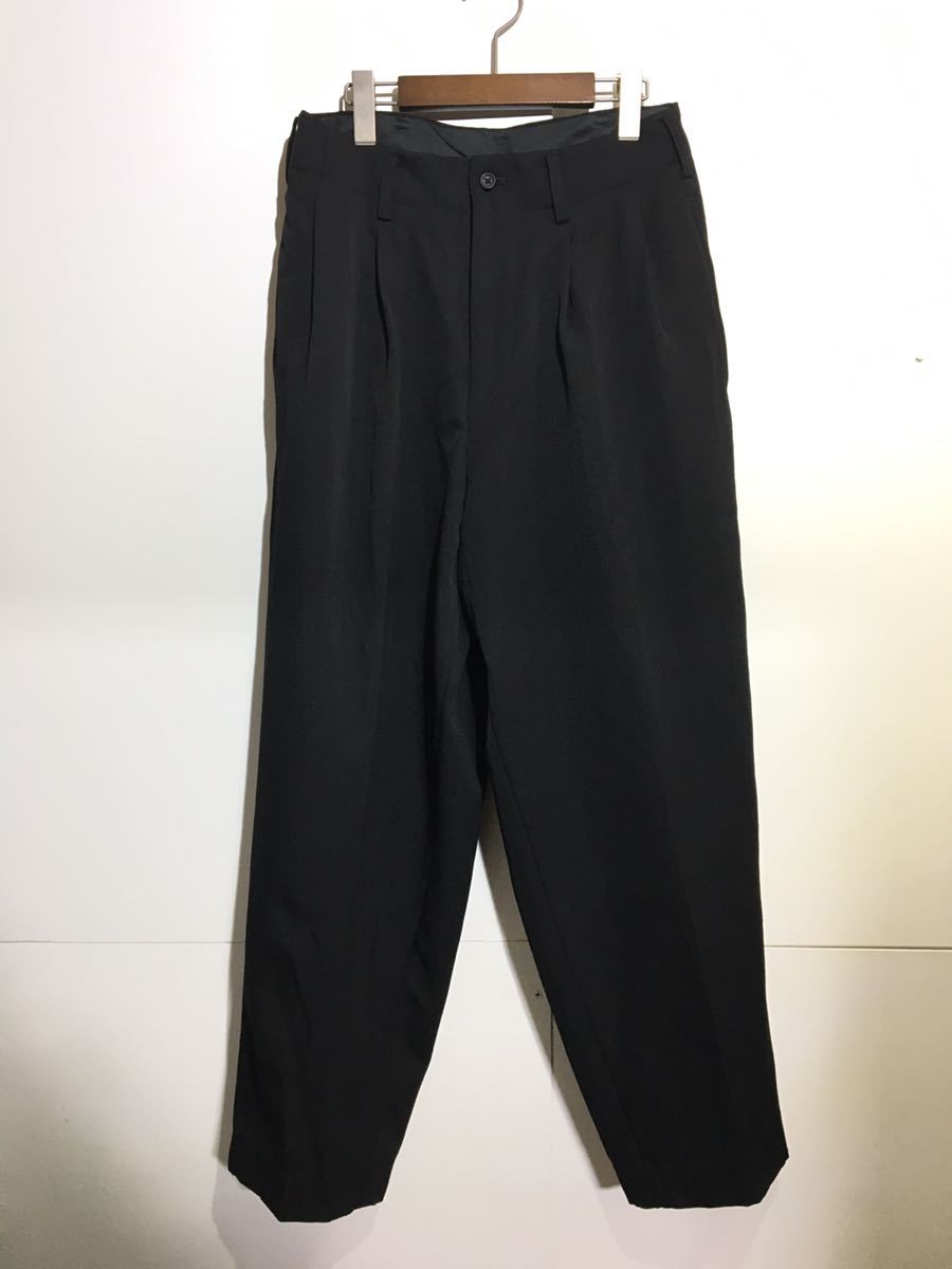 33-53 Yohji Yamamoto ウール ツータック パンツ ヴィンテージ 黒 ブラック Sサイズの画像1