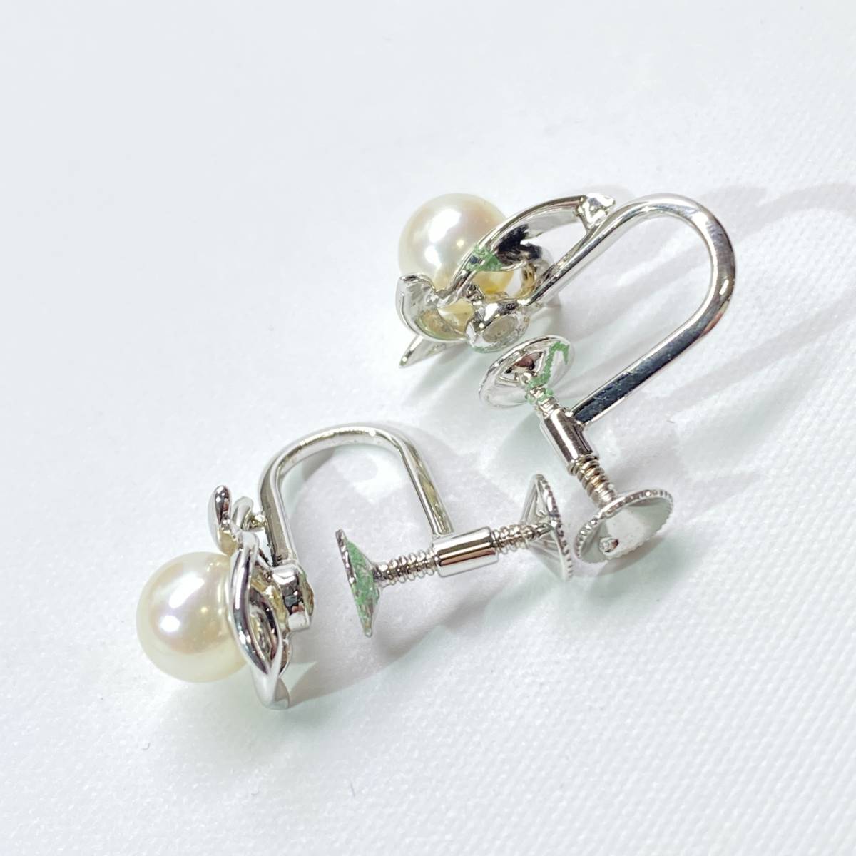 1円～ 6T30061123 MIKIMOTO ミキモト ネックレス イヤリング 2点セット パール シルバー M刻印 真珠 ネックレス 最大 約5mm 現状品 _画像8