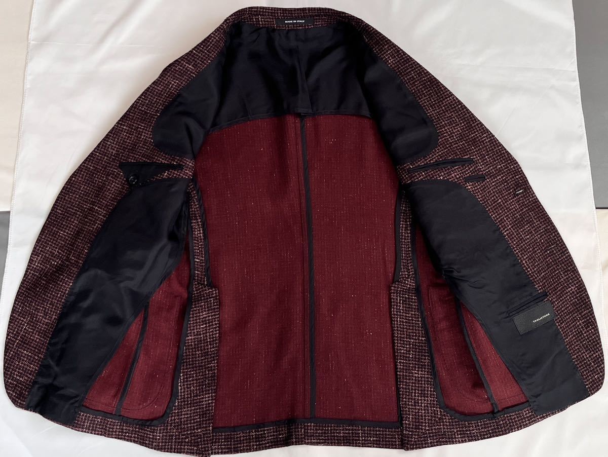 タリアトーレ 近年モデル ブラウンブラック系 TAGLIATORE サイズ 48 M～L テーラード ジャケット ウール シルク リネンの画像4