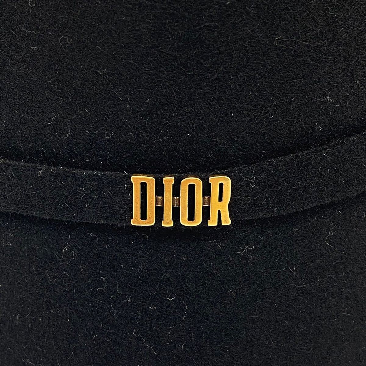 極美品 現行 クリスチャンディオール Christian Dior　ロゴ Bee刺繍 ラビットフェルト バケットハット 帽子 黒 ブラック 国内正規品 d78_画像6