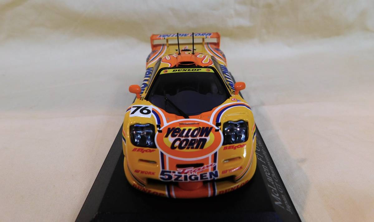 ☆サイン入り☆MINICHANPS McLaren F1 GTR Team Hitotsuyama Japan GT Championship 2002 Hattori/Tajima 1/43 Yellow Corn 76☆送料520円_画像3