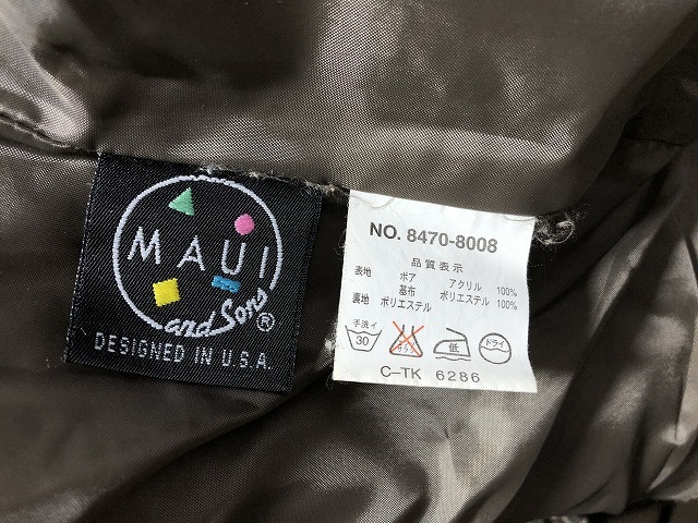 K16★美品！MAUI and Sons マウイアンドサンズ ボア コート ジャケット★メンズ Lサイズ(身幅61着丈75)_画像6