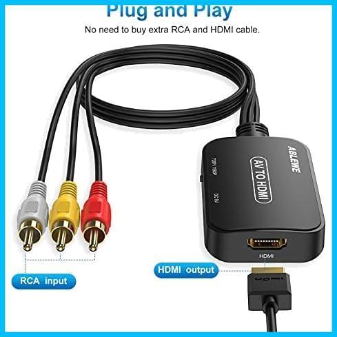 ★HDMI+AVケーブル付き★ ABLEWE RCA to HDMI 変換コンバーター AV to HDMI コンポジット 1080/720P切り替え 音声出力可 USB給電_画像2