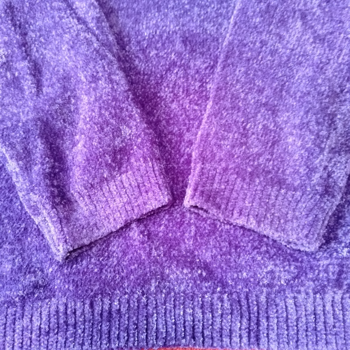 む148 Christian Dior サイズM ニット ナイロン 毛 紫 セーター ラインストーン モールヤーン ディオール 洋服_画像8