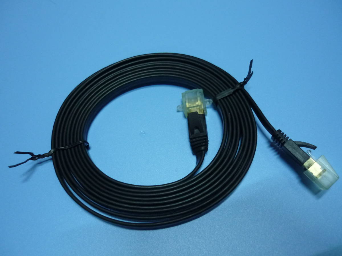  Sanwa Supply cat7 Flat LAN cable 3m black 