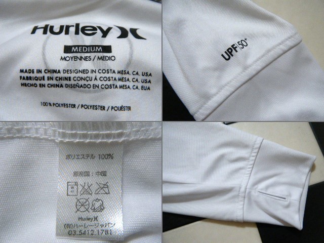  Hurley ハーレー 長袖 ラッシュガード パーカー M れ4046_画像5