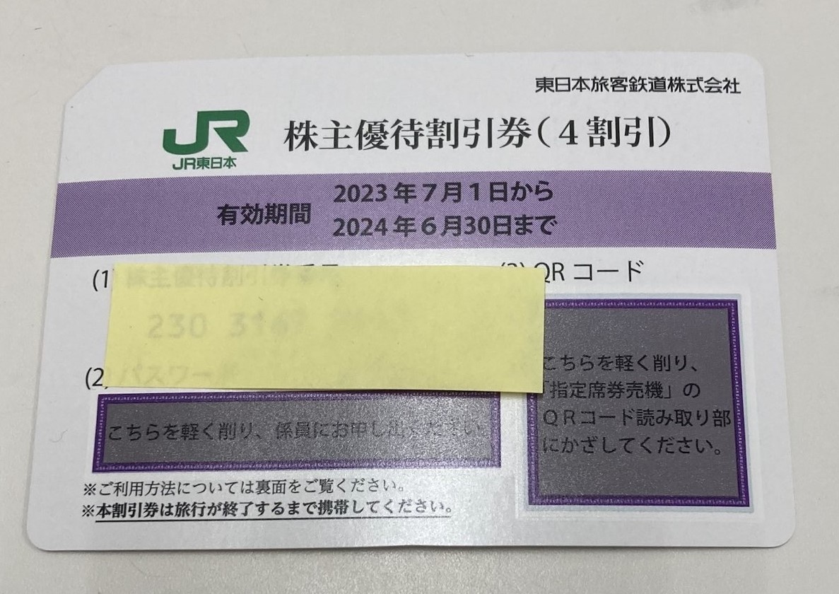 22732　JR東日本　株主優待割引券　4割引　2024年6月30日　2枚　セット　まとめ　お得　東日本旅客鉄道　最新　紫_画像2