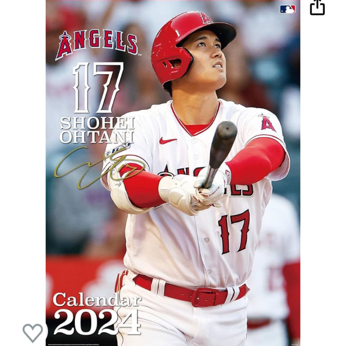 新品 未使用　大谷翔平 2024年 壁掛け カレンダー　メジャーリーグ　 エンジェルス　MVP