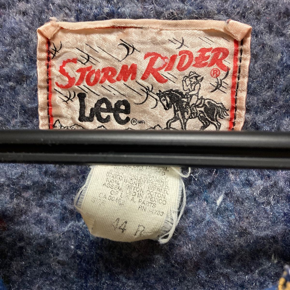 Lee/リー ストームライダー/STORM RIDER 44R XL ワッペン付 中古デニムジャケット ジージャン デニム 濃紺 ジャケット ランドリー済み_画像2