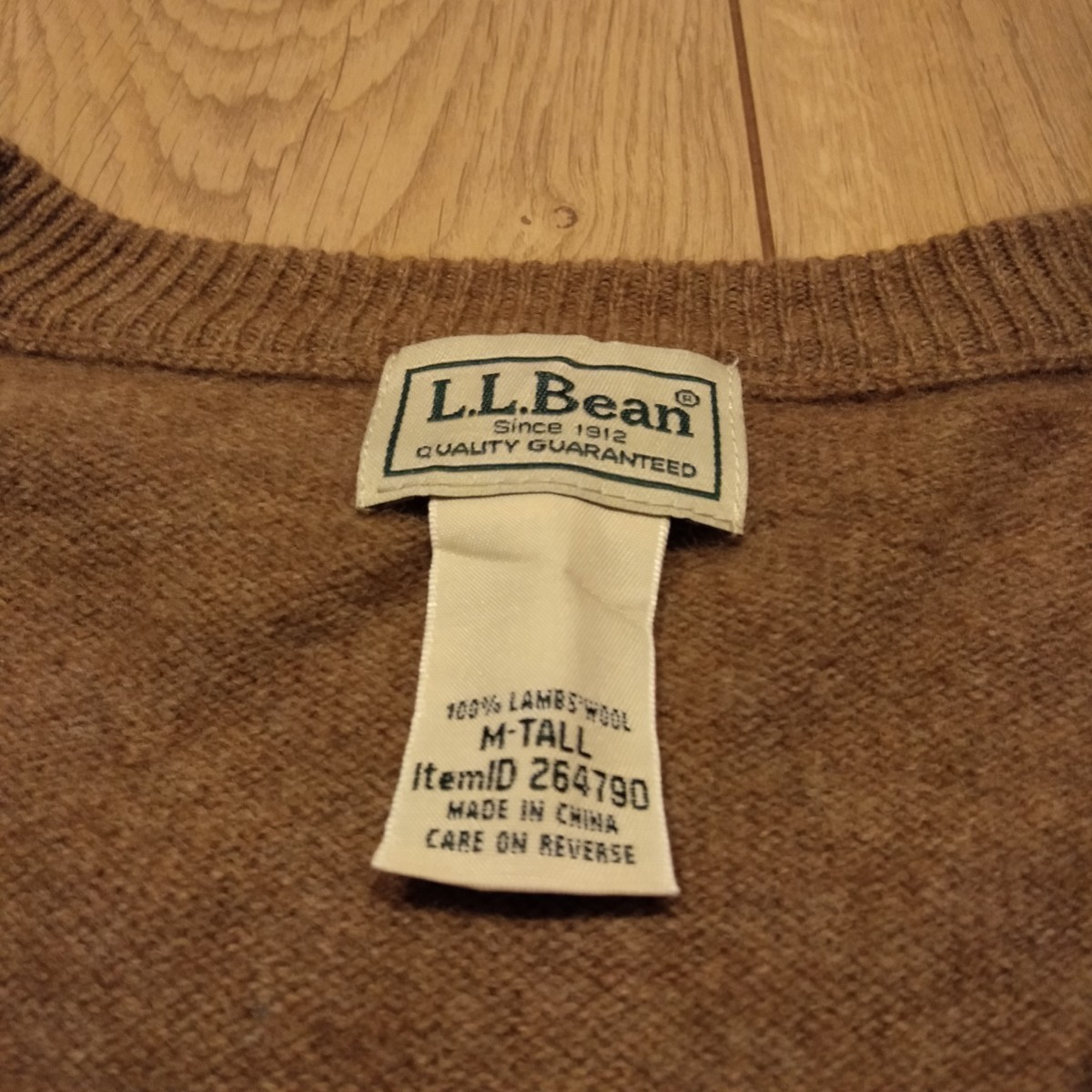 USA古着卸 Mサイズ L.L.BEAN エルエルビーン Vネック ラグランスリーブ ニット セーター_画像4