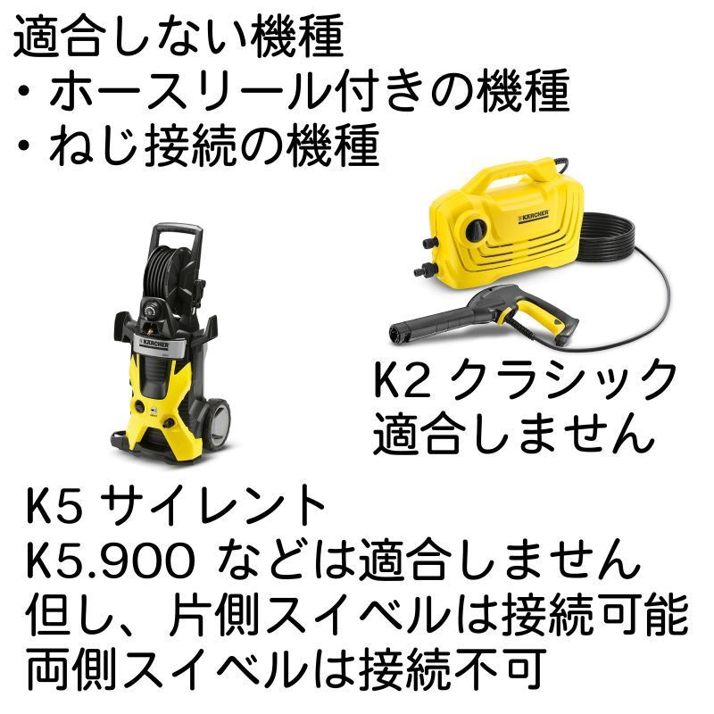 【30M】ケルヒャー 両端クイックコネクト 国産スリムホース 交換用高圧洗浄機ホース ガン側スイベル（より戻し）付_画像4