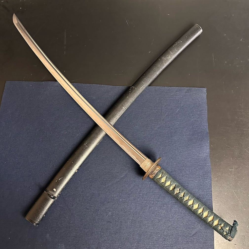 [SX944] 模造刀 居合刀 黒塗鞘 刀全長約94cm 刃渡り約66cm 鞘払約870g コスプレ 小道具