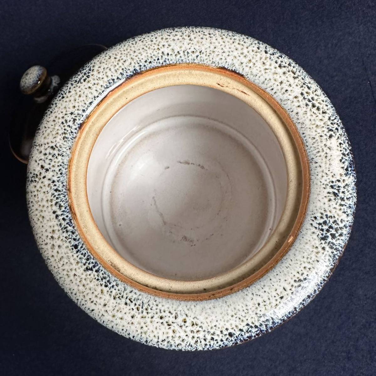 [SX925] 海鼠釉 菓子器 菓子鉢 蓋物 茶道具 盛鉢 飾り鉢 小物入れ 骨董 陶器の画像6