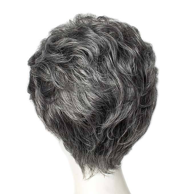  wig white . Mix nature Short perm hair full wig . height . medical care for wig also wig gray hair silver 67695-65a2