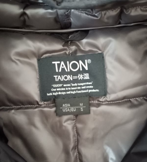 UNISEX　ベーシック オーバーサイズWジップ ダウンパーカー　TAION　106OSWZ　サイズM ブラック/ダークチャコール