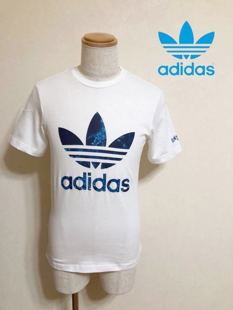 【新品】 adidas orignals TREFOIL TOKYO アディダス オリジナルス トレフォイル ロゴ 東京 Tシャツ トップス サイズS 白 半袖 DP0231_画像1