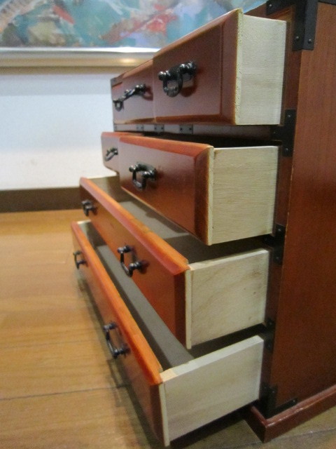  retro antique wooden drawer unit drawer unit side desk side table cabinet case 