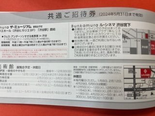 1～4枚☆東急株主優待・Bunkamuraザ・ミュージアム　ル・シネマ渋谷宮下＆五島美術館・招待券☆2024年5月31日期限♪_画像2