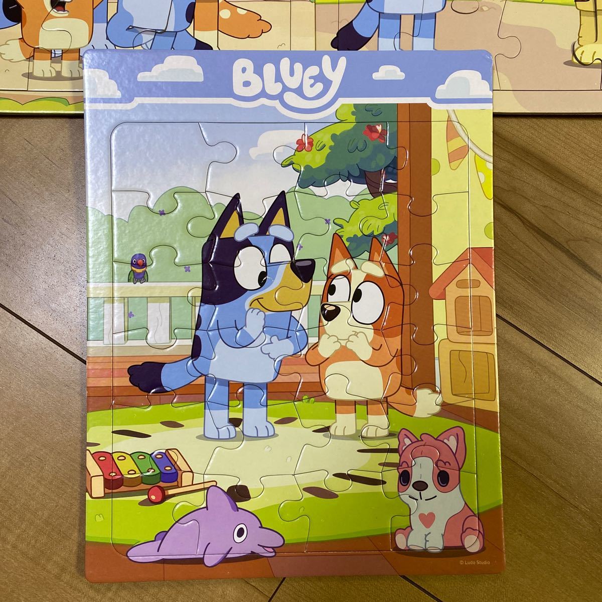  abroad anime blue iBluey puzzle set 3 sheets PRE SCHOOL PUZZLES intellectual training toy 