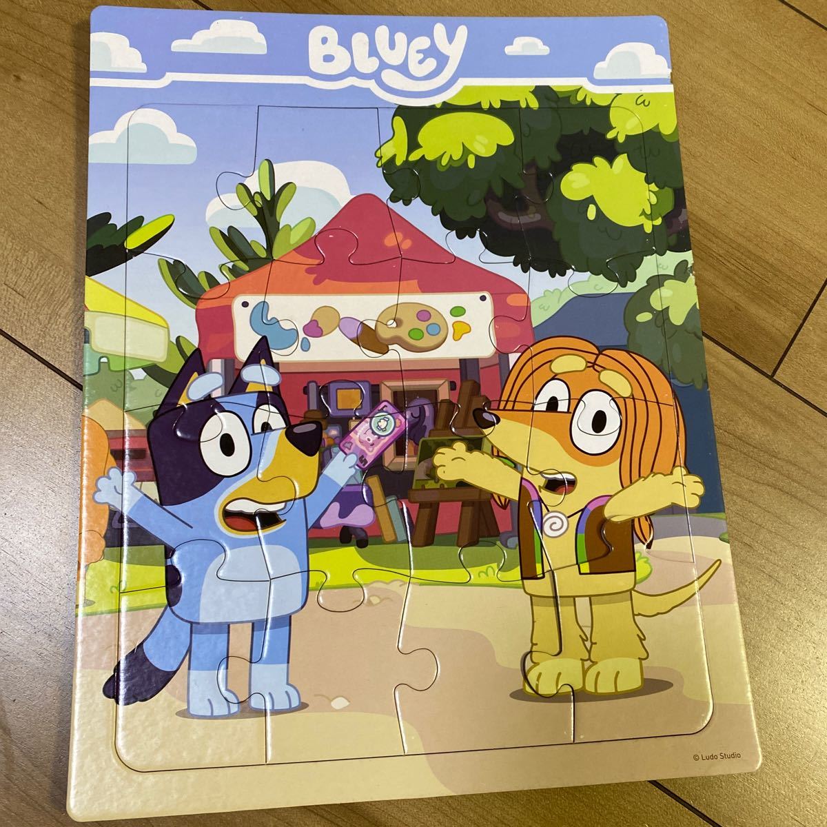  abroad anime blue iBluey puzzle set 3 sheets PRE SCHOOL PUZZLES intellectual training toy 