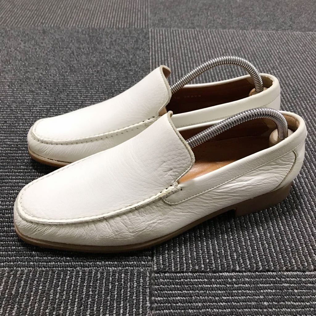 [ leak ski ] genuine article MORESCI shoes 25.5cm slip-on shoes Loafer casual shoes original leather for man men's Italy made EUR 6 1/2
