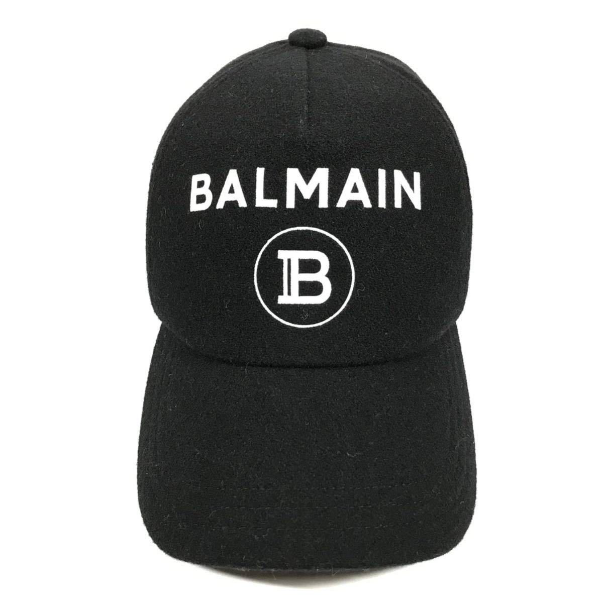 【バルマン】本物 BALMAIN ベースボールキャップ ロゴモチーフ 帽子 キャップ ハット サイズTU メンズ レディース サイズ調整可能
