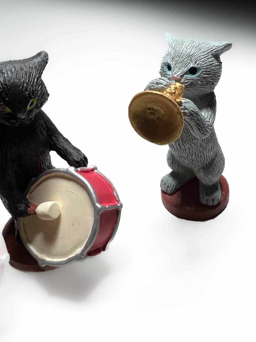 [即決]■古い時代物猫人形 縁起物 楽器を弾く猫 ミニチュアドール インテリアオブジェ美品_画像5