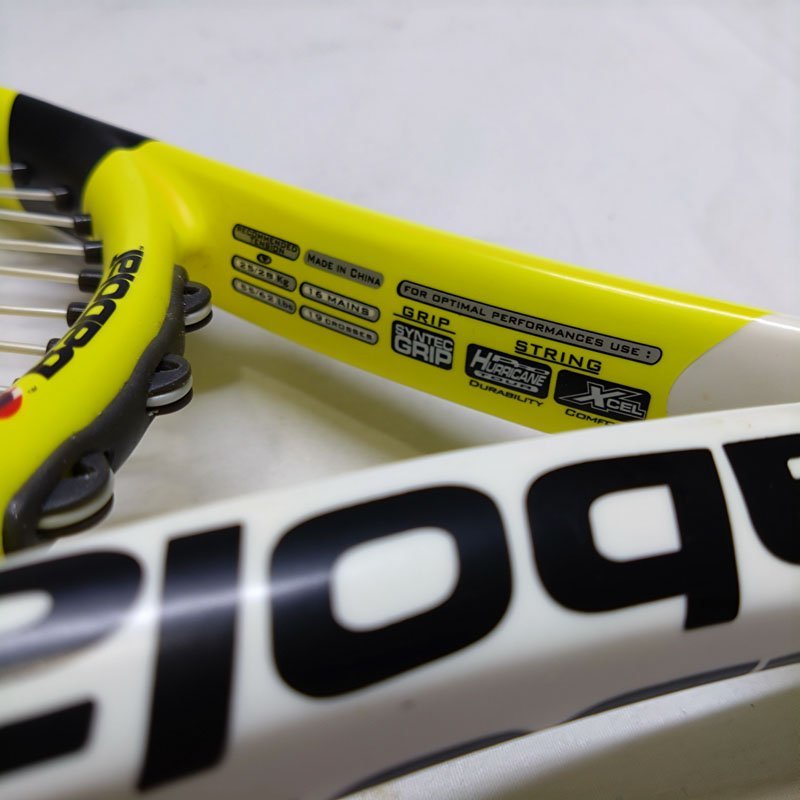 ●BabolaT/バボラ● 硬式 テニスラケット アエロプロドライヴ/aeroprodrive ブラック×イエロー ガットあり 中古品 札幌_画像4