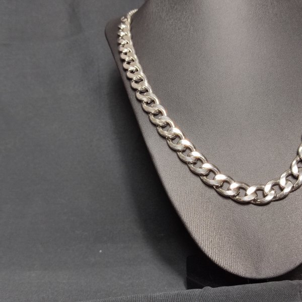 Silver Necklace プラチナ チェーン 50cm 11mm 銀 【鍍金】 ネックレス シルバーネックレス 喜平 メンズ レディース 兼用_画像2